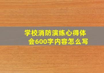 学校消防演练心得体会600字内容怎么写