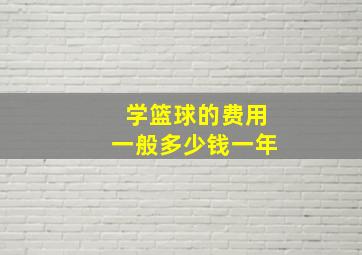 学篮球的费用一般多少钱一年