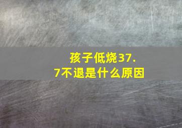 孩子低烧37.7不退是什么原因