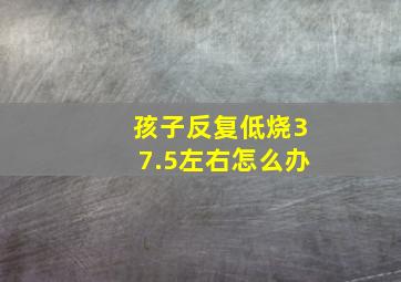 孩子反复低烧37.5左右怎么办