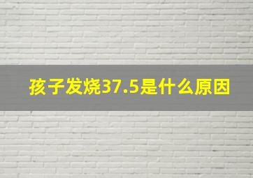 孩子发烧37.5是什么原因