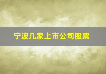 宁波几家上市公司股票