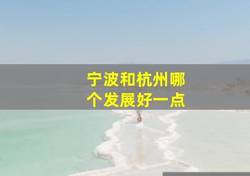 宁波和杭州哪个发展好一点