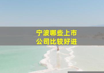 宁波哪些上市公司比较好进