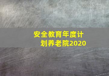 安全教育年度计划养老院2020