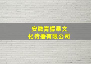 安徽青檬果文化传播有限公司