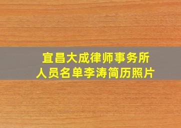 宜昌大成律师事务所人员名单李涛简历照片