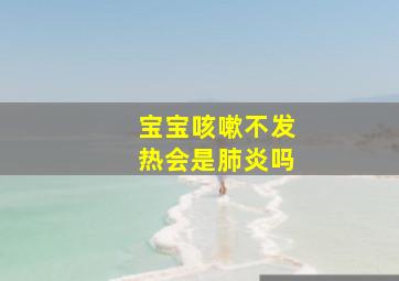 宝宝咳嗽不发热会是肺炎吗