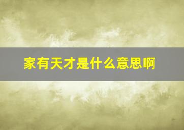 家有天才是什么意思啊