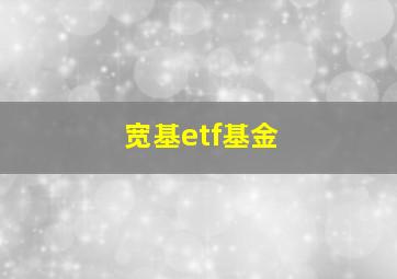 宽基etf基金