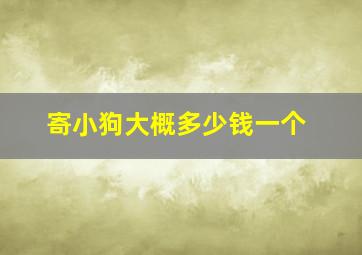 寄小狗大概多少钱一个