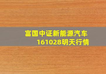 富国中证新能源汽车161028明天行情