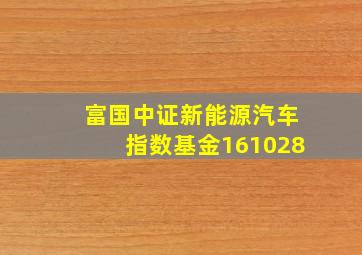 富国中证新能源汽车指数基金161028