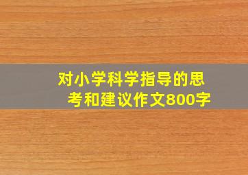 对小学科学指导的思考和建议作文800字