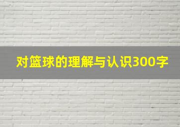 对篮球的理解与认识300字