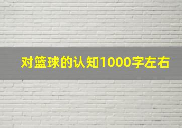 对篮球的认知1000字左右