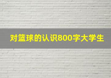 对篮球的认识800字大学生