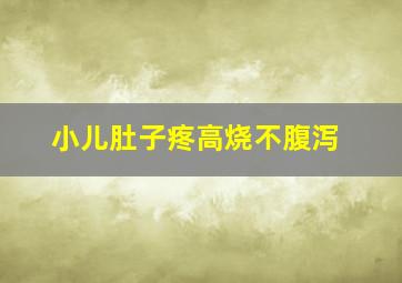 小儿肚子疼高烧不腹泻