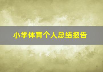 小学体育个人总结报告