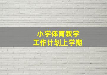 小学体育教学工作计划上学期