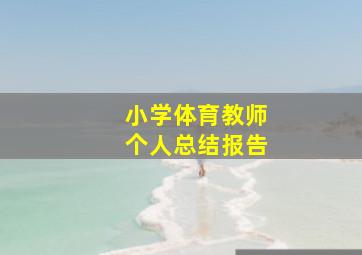 小学体育教师个人总结报告