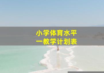 小学体育水平一教学计划表