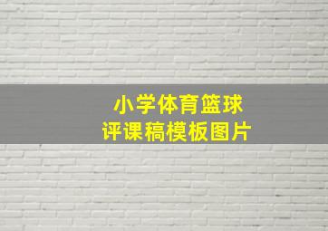 小学体育篮球评课稿模板图片