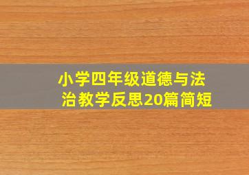 小学四年级道德与法治教学反思20篇简短