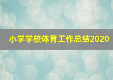 小学学校体育工作总结2020