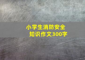 小学生消防安全知识作文300字