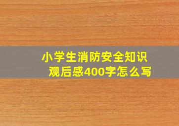 小学生消防安全知识观后感400字怎么写