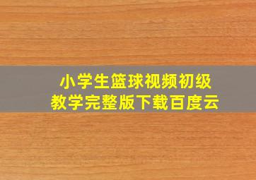 小学生篮球视频初级教学完整版下载百度云