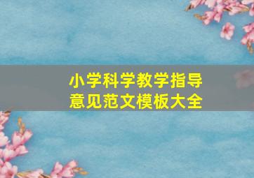 小学科学教学指导意见范文模板大全