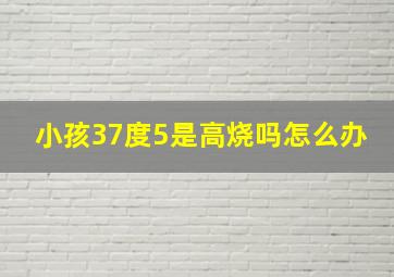 小孩37度5是高烧吗怎么办