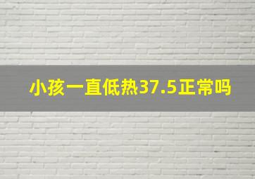 小孩一直低热37.5正常吗