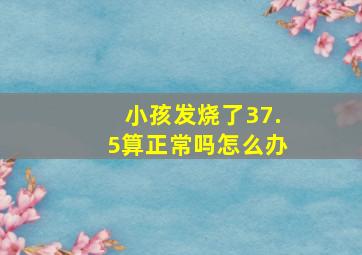 小孩发烧了37.5算正常吗怎么办