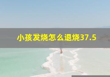 小孩发烧怎么退烧37.5