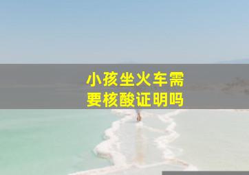 小孩坐火车需要核酸证明吗