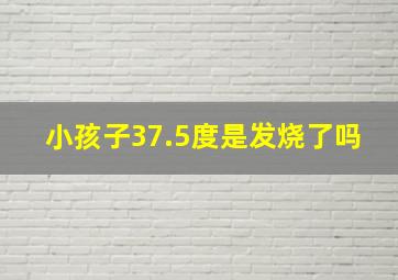 小孩子37.5度是发烧了吗