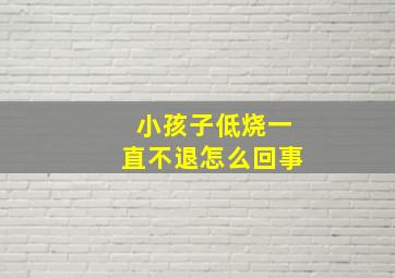 小孩子低烧一直不退怎么回事