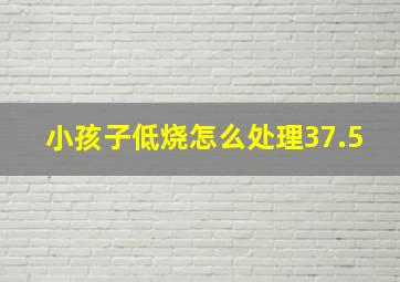 小孩子低烧怎么处理37.5