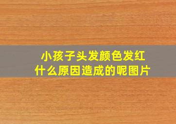 小孩子头发颜色发红什么原因造成的呢图片