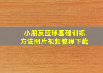 小朋友篮球基础训练方法图片视频教程下载