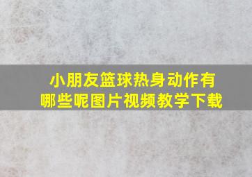 小朋友篮球热身动作有哪些呢图片视频教学下载