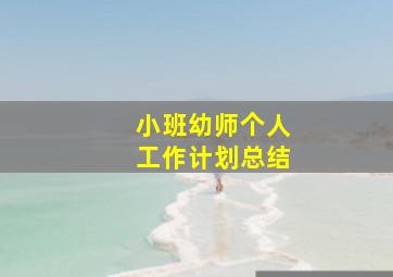 小班幼师个人工作计划总结