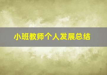 小班教师个人发展总结