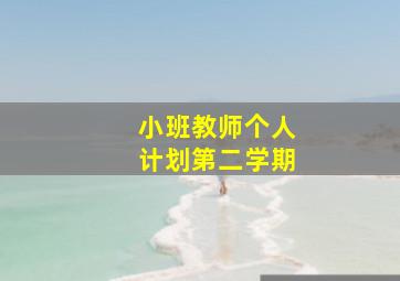 小班教师个人计划第二学期