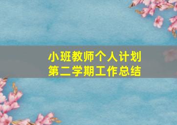 小班教师个人计划第二学期工作总结