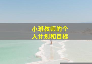 小班教师的个人计划和目标