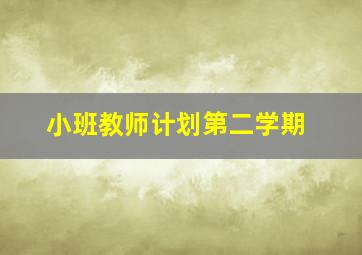 小班教师计划第二学期